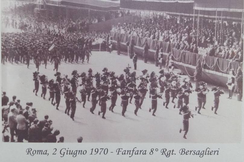 Fanfara dell'8° nel 1970 a Roma